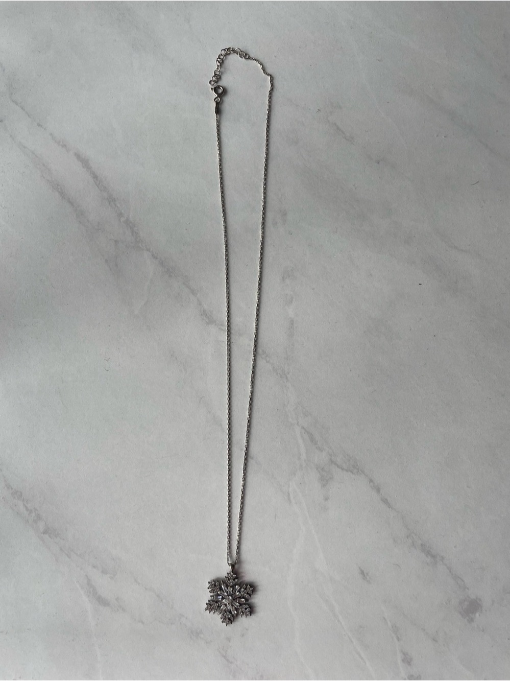 Crystal Snowflake Pendant Necklace